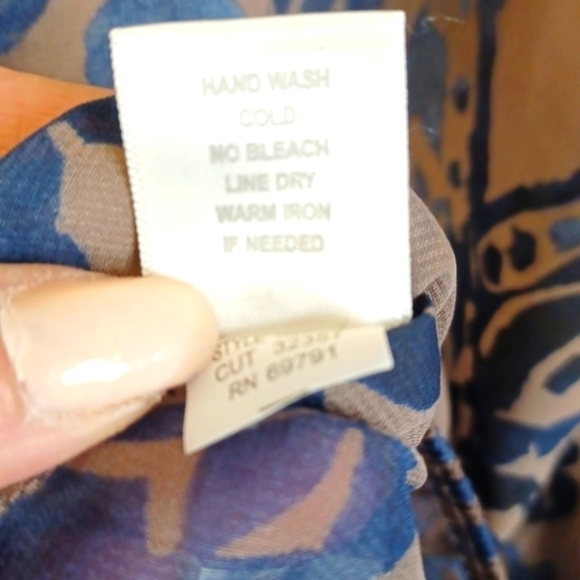 DRESS barn sheer patterned blouse sz M - Picture 6 of 6